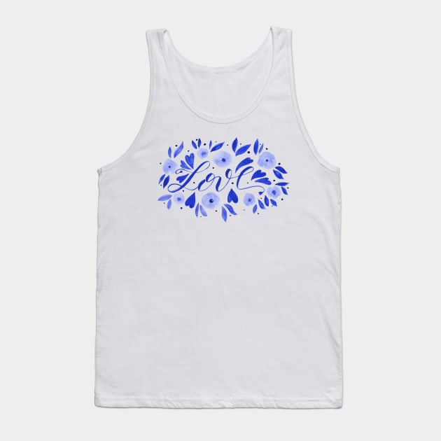 Love and flowers - electric blue Tank Top by wackapacka